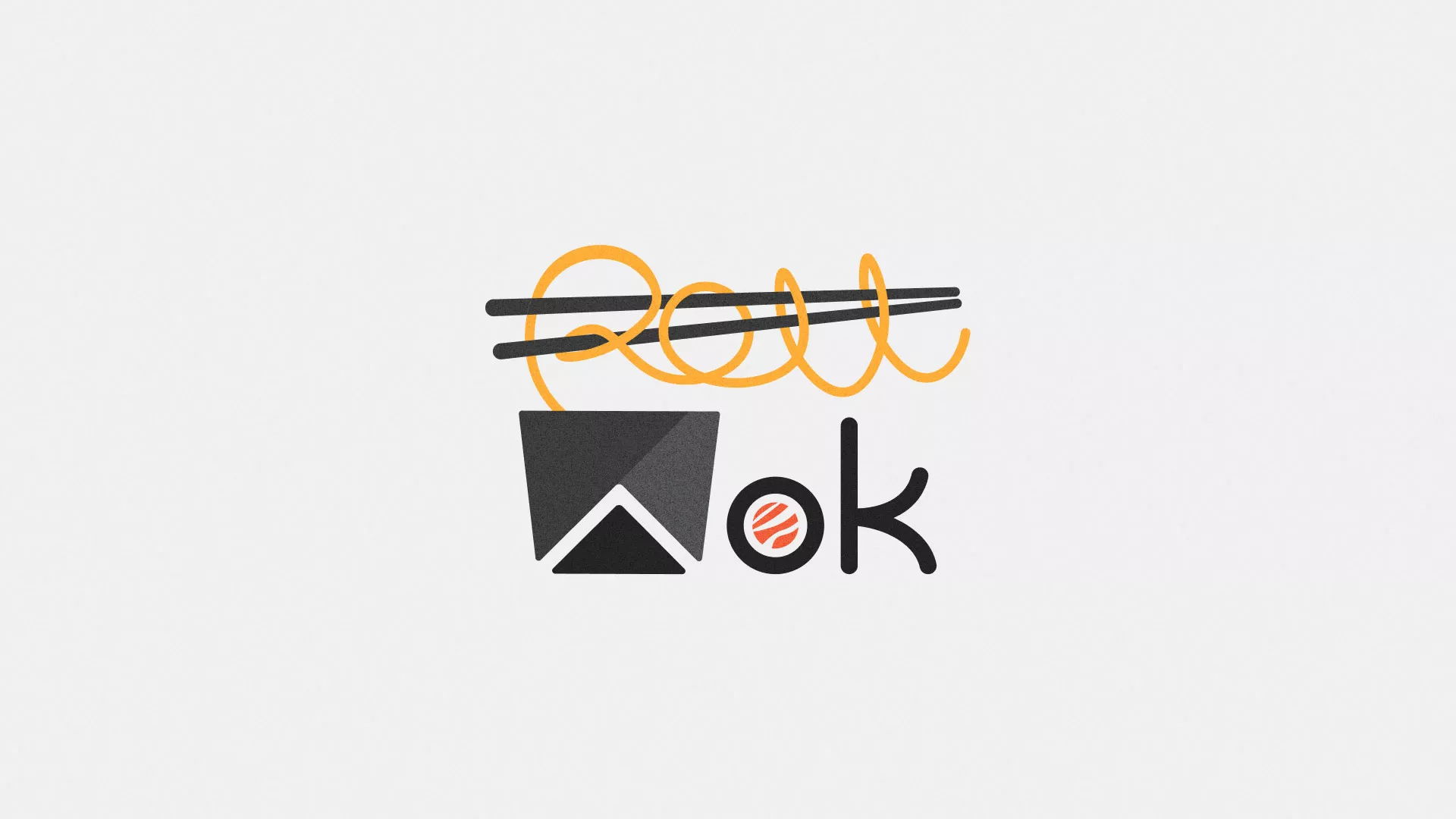 Разработка логотипа суши-бара «Roll Wok Club» в Клине