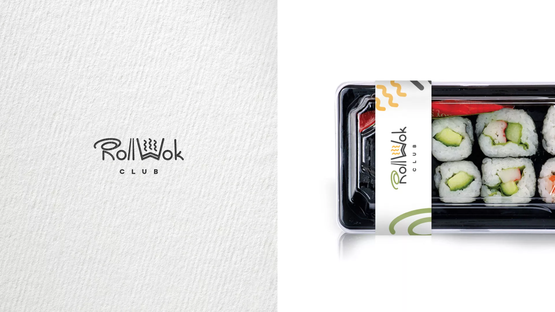 Разработка наклеек для суши-бара «Roll Wok Club» в Клине
