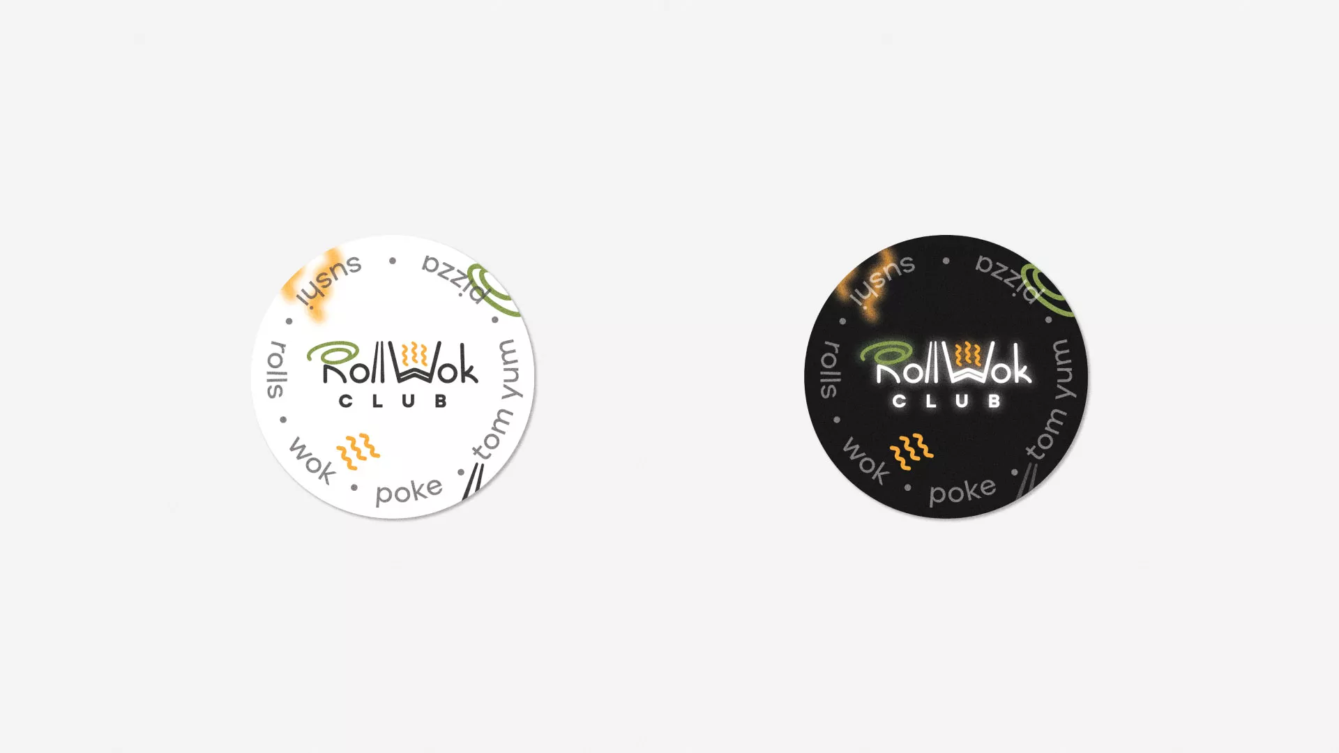 Разработка наклеек для суши-бара «Roll Wok Club» в Клине